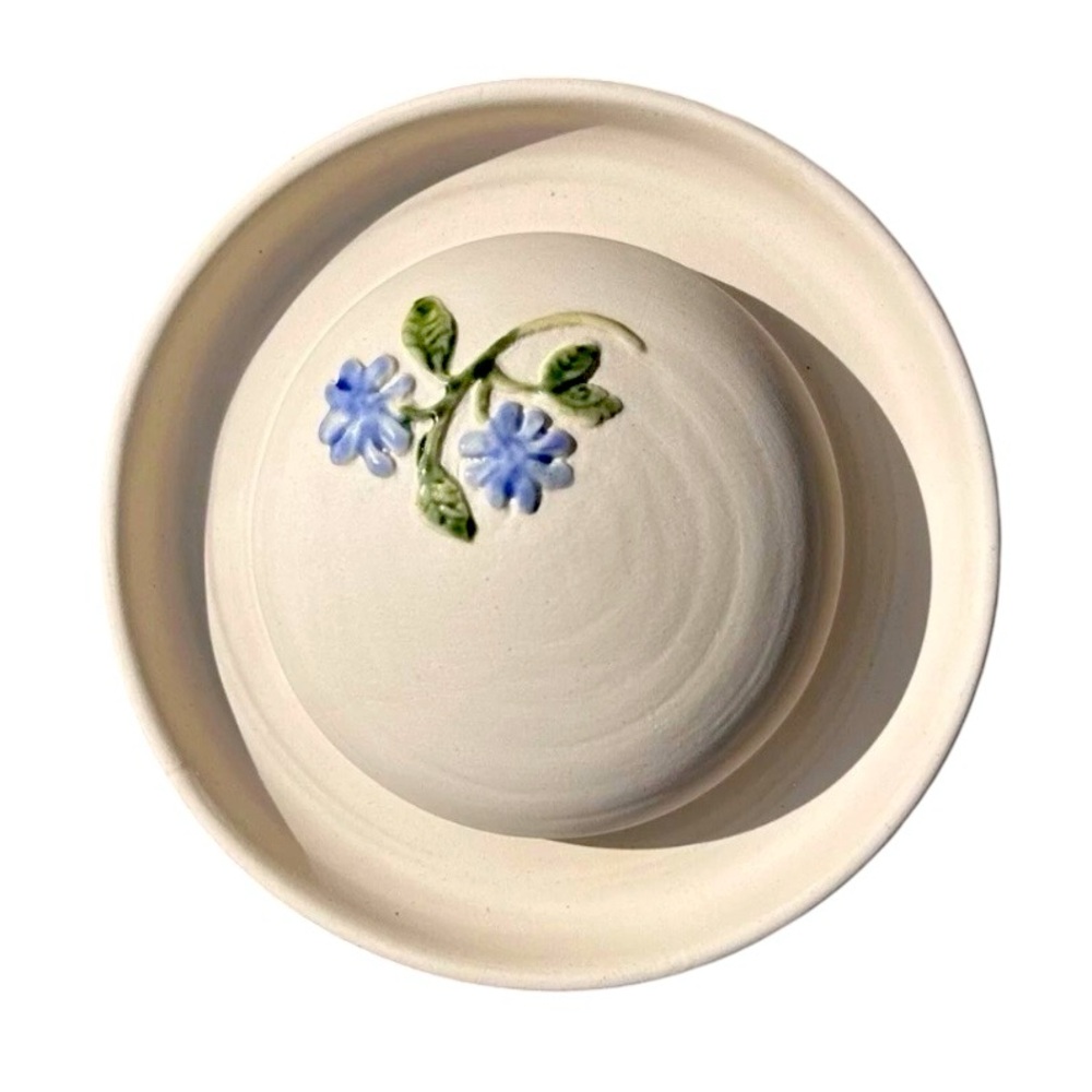 Vtg Gabriel Sweden Flower Hat Art Pottery Wall Plaque Artist Signed 3D Summer